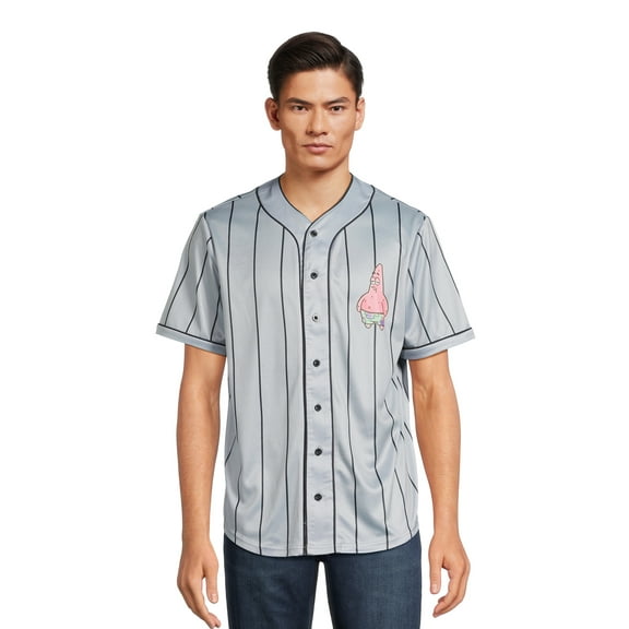 SpongeBob Patrick Star Men’s Graphic Baseball Jersey with Short Sleeves, Sizes S-3X