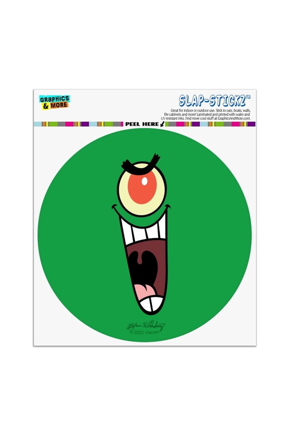 SpongeBob Plankon Face Automotive Car Window Locker Circle Bumper Sticker