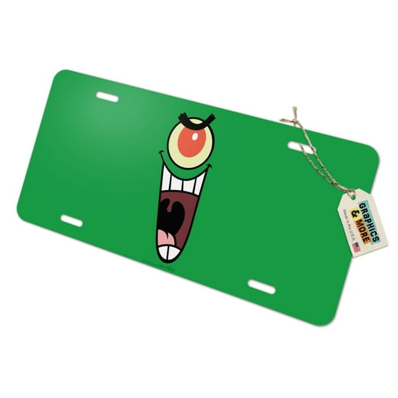 SpongeBob Plankon Face Novelty Metal Vanity Tag License Plate