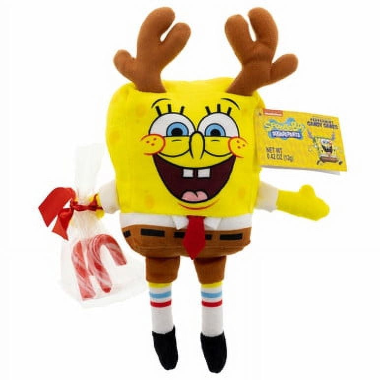 SpongeBob Plush with Antlers & Candy Canes Holiday Cheers from Bikini