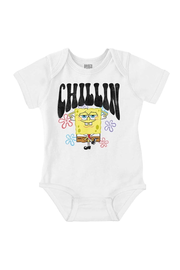 SpongeBob Retro Cartoon Chillin Romper Boys or Girls Infant Baby Brisco Brands NB
