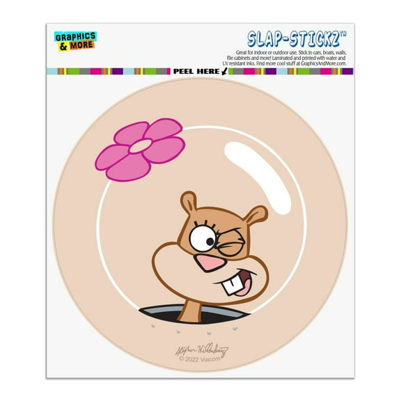 SpongeBob Sandy Wink Face Automotive Car Window Locker Circle Bumper Sticker