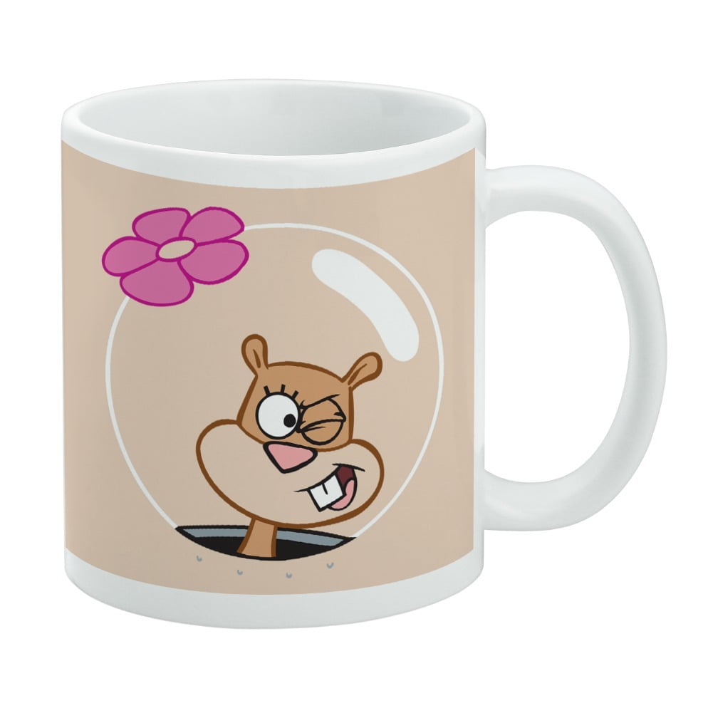 SpongeBob Sandy Wink Face Ceramic Coffee Mug, Novelty Gift Mugs for Coffee, Tea and Hot Drinks, 11oz, White