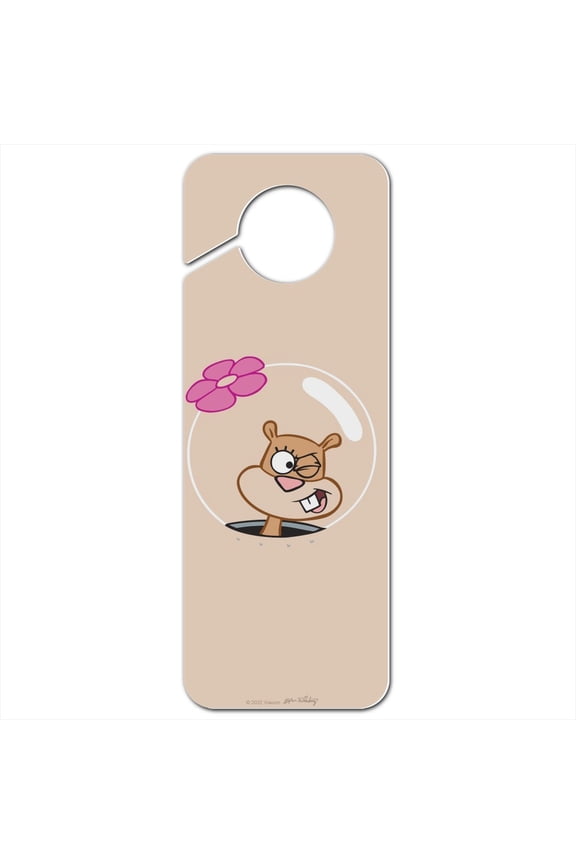 SpongeBob Sandy Wink Face Plastic Door Knob Hanger Sign