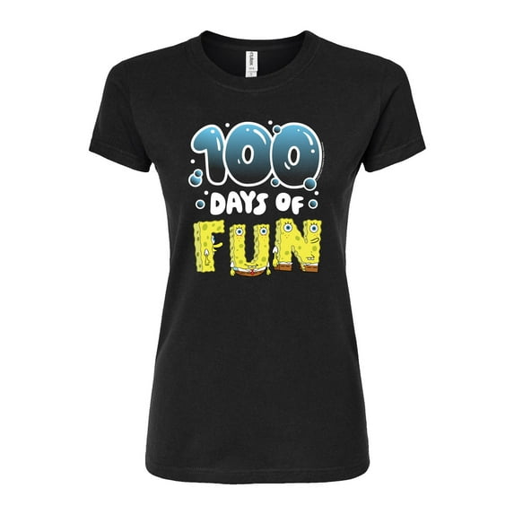 SpongeBob SquarePants - 100 Days Of Fun - Juniors Fitted Graphic T-Shirt
