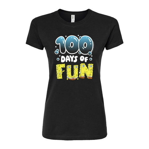 SpongeBob SquarePants - 100 Days Of Fun - Juniors Fitted Graphic T-Shirt