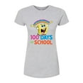 thumbnail image 1 of SpongeBob SquarePants - 100 Days Of School Spongebob - Juniors Fitted Graphic T-Shirt, 1 of 6