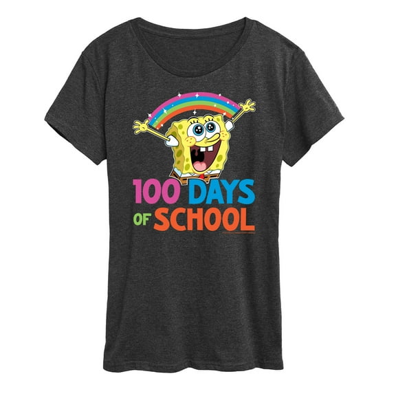 SpongeBob SquarePants - 100 Days Of School Spongebob - Women's Short Sleeve Graphic T-Shirt