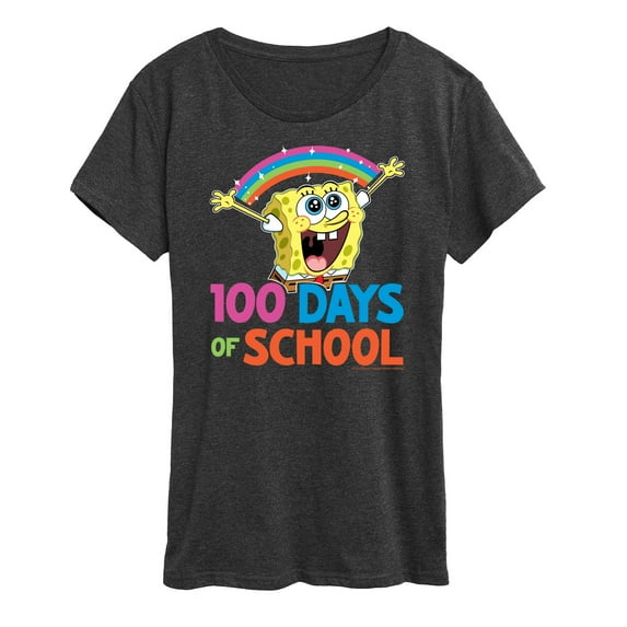 SpongeBob SquarePants - 100 Days Of School Spongebob - Women's Short Sleeve Graphic T-Shirt