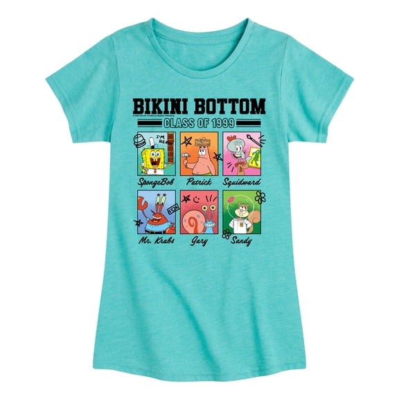 SpongeBob SquarePants - 1999 Yearbook Girls' Fitted Short Sleeve Graphic T-Shirt