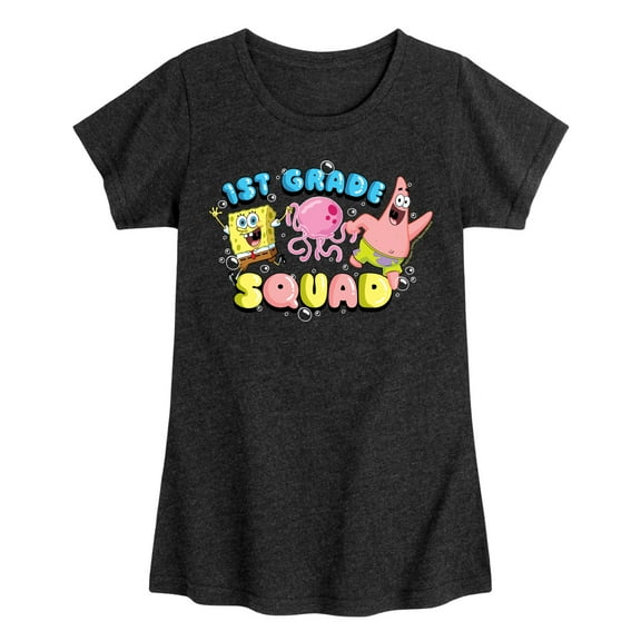 SpongeBob SquarePants - 1st Grade Squad - Toddler & Youth Girls Short Sleeve Graphic T-Shirt