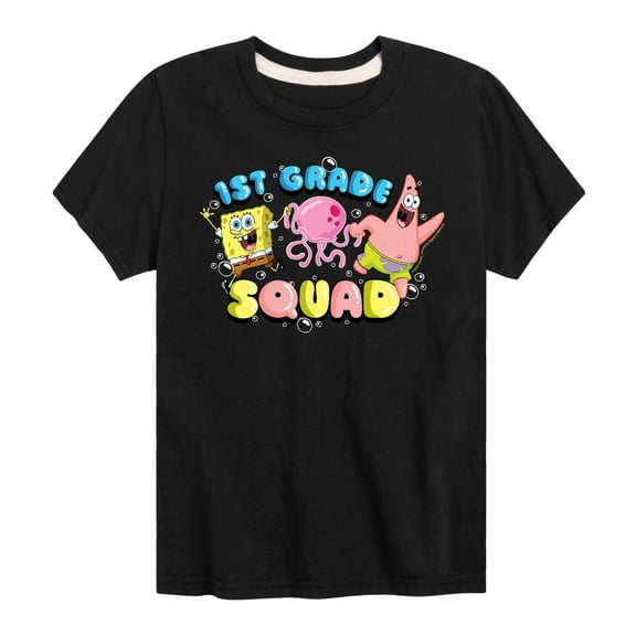 SpongeBob SquarePants - 1st Grade Squad - Toddler & Youth Short Sleeve Graphic T-Shirt