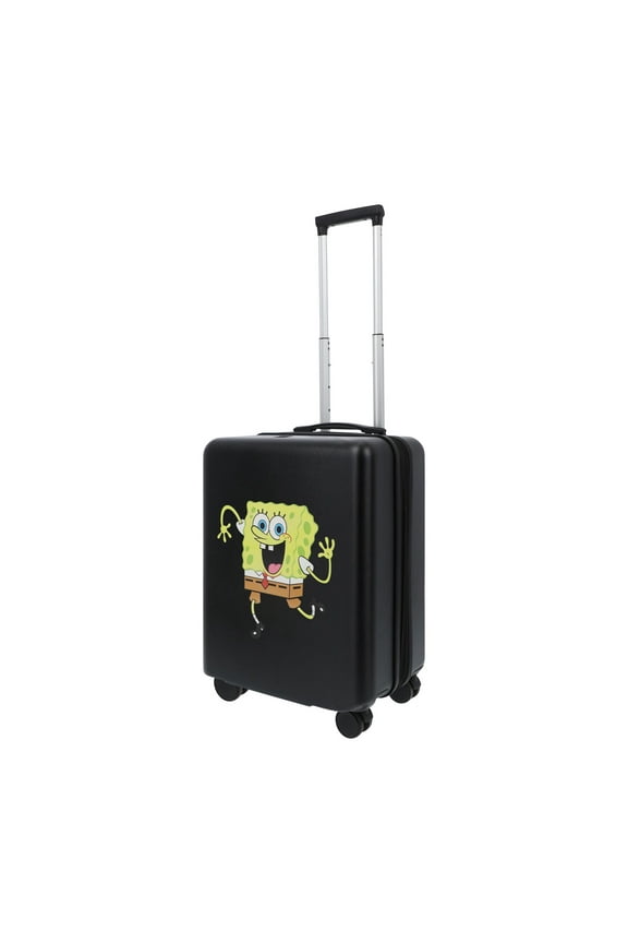 SpongeBob SquarePants 22.5 Inch Carry On Luggage, Hardshell Rolling Suitcase with Spinner Wheels, Black