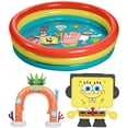thumbnail image 1 of SpongeBob SquarePants 3-Ring Inflatable Swimming Pool, Portable Pool for Outdoor/Indoor Play, for Kids Ages 3+ Including Spongebob Sprinkler and Boombot, 1 of 4