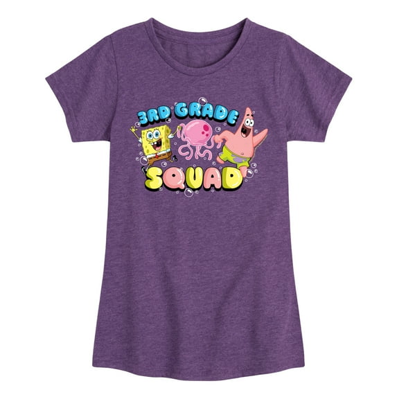 SpongeBob SquarePants - 3rd Grade Squad - Toddler & Youth Girls Short Sleeve Graphic T-Shirt