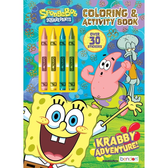 SpongeBob SquarePants 48-Page Coloring and Activity Book with Crayons, by Bendon