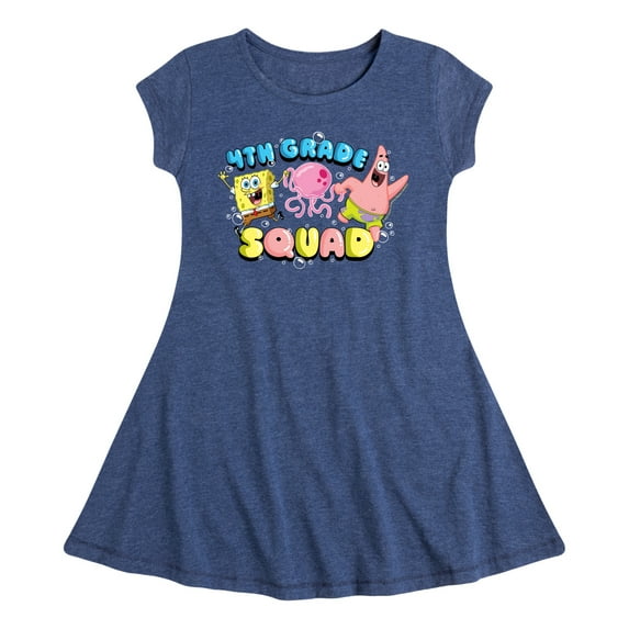 SpongeBob SquarePants - 4th Grade Squad - Toddler & Youth Girls Fit & Flare Dress