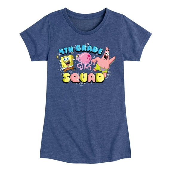 SpongeBob SquarePants - 4th Grade Squad - Toddler & Youth Girls Short Sleeve Graphic T-Shirt