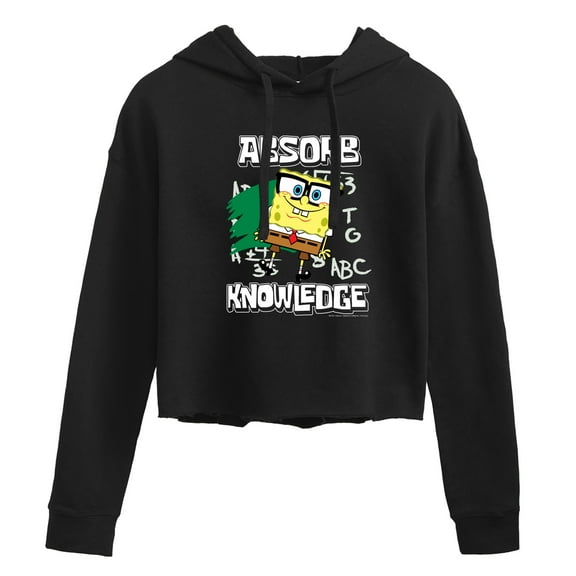 SpongeBob SquarePants - Absorb Knowledge - Juniors Cropped Pullover Hoodie