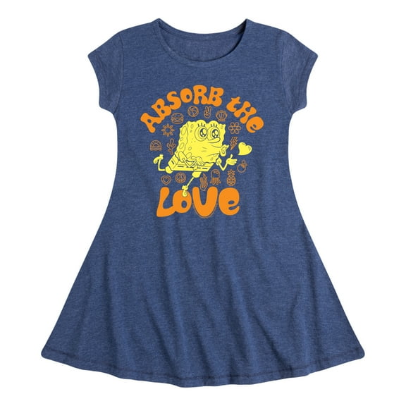 SpongeBob SquarePants - Absorb The Love - Toddler & Youth Girls Fit & Flare Dress