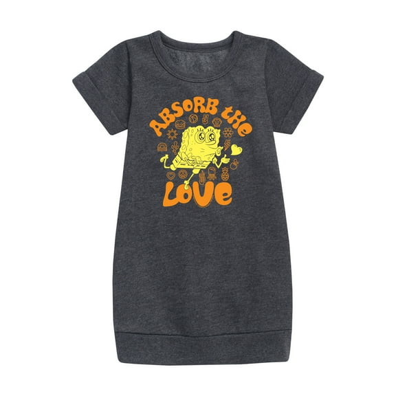 SpongeBob SquarePants - Absorb The Love - Toddler & Youth Girls Fleece Dress