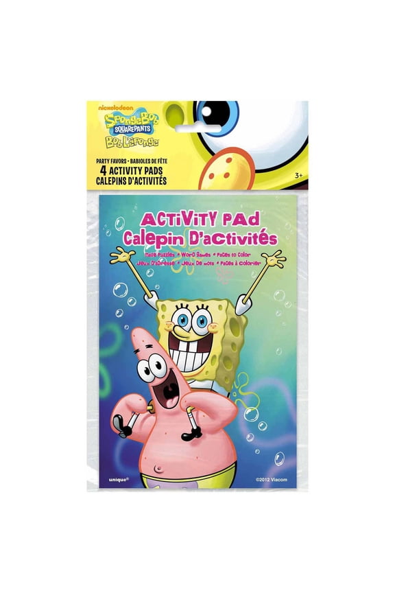 SpongeBob SquarePants Activity Book Party Favors, 4ct