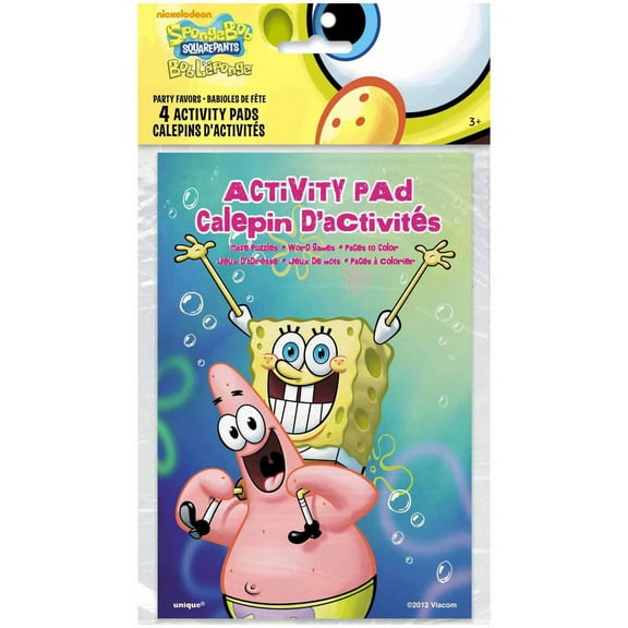 SpongeBob SquarePants Activity Book Party Favors, 4ct