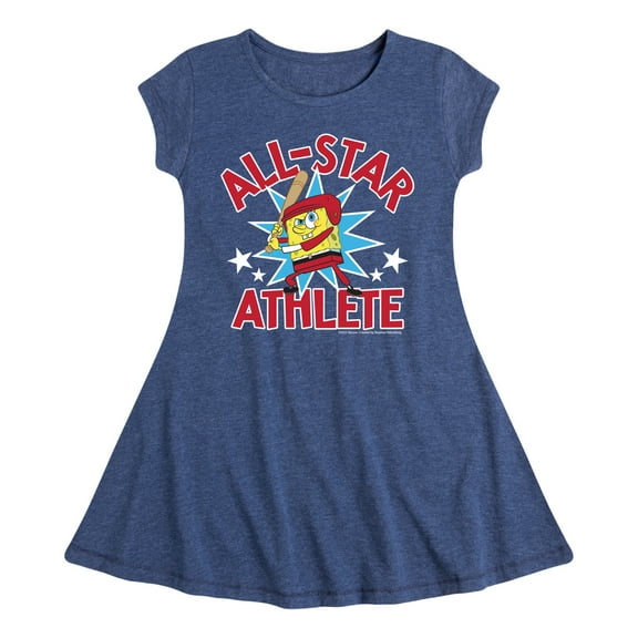 SpongeBob SquarePants - American All Star - Toddler And Youth Girls Fit And Flare Dress