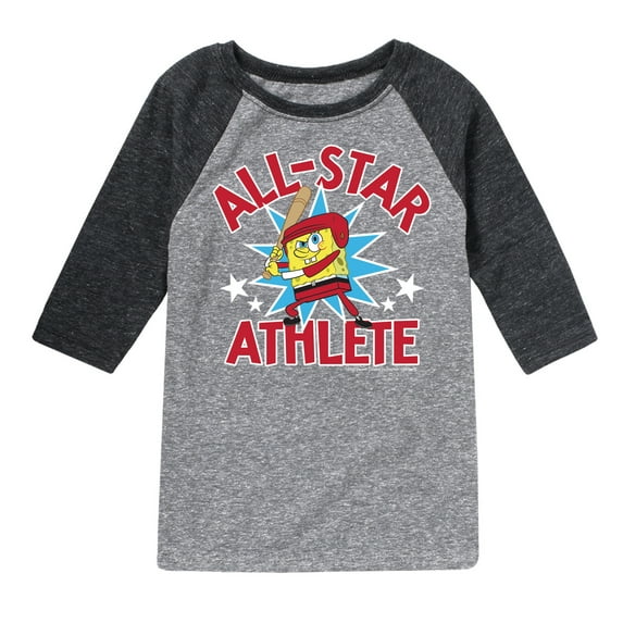 SpongeBob SquarePants - American All Star - Toddler And Youth Raglan Graphic T-Shirt