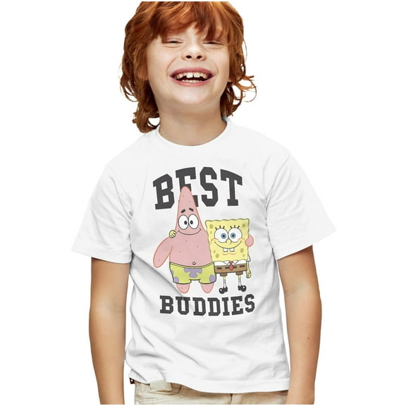 SpongeBob SquarePants And Patrick, Best Buddies Kids T Shirt for Youth Boys and Girls, White, Medium