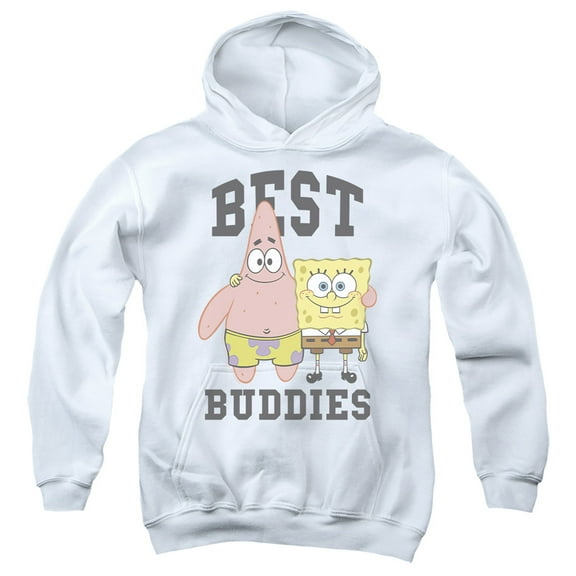 SpongeBob SquarePants And Patrick, Best Buddies Youth Kids Boy/Girls Pull-Over Hoodie, White, Small