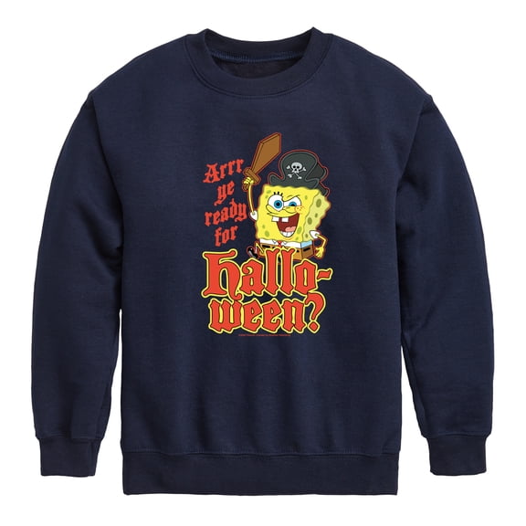 SpongeBob SquarePants - Arrr Ye Ready For Halloween - Toddler And Youth Crewneck Fleece Sweatshirt