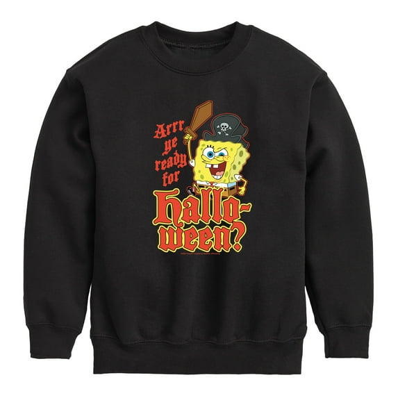 SpongeBob SquarePants - Arrr Ye Ready For Halloween - Toddler And Youth Crewneck Fleece Sweatshirt