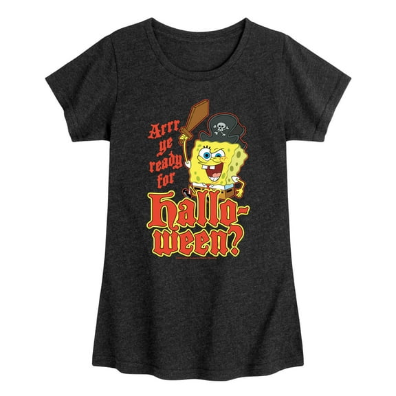 SpongeBob SquarePants - Arrr Ye Ready For Halloween - Toddler And Youth Girls Short Sleeve Graphic T-Shirt