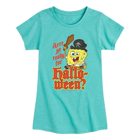 SpongeBob SquarePants - Arrr Ye Ready For Halloween - Toddler And Youth Girls Short Sleeve Graphic T-Shirt