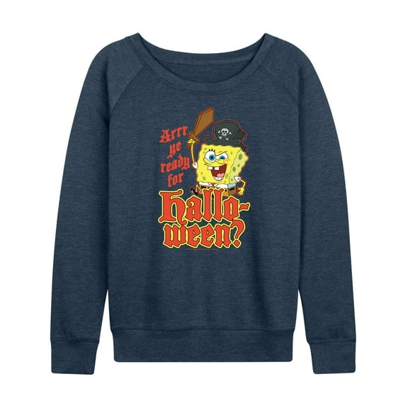 SpongeBob SquarePants - Arrr Ye Ready For Halloween - Women's Lightweight French Terry Long Sleeve Shirt