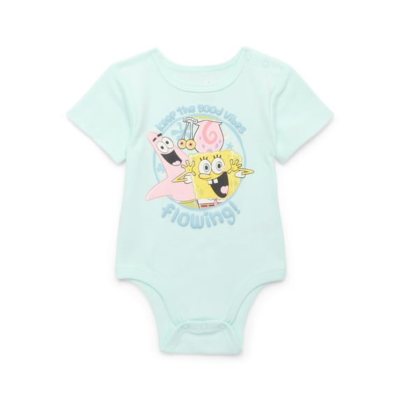 SpongeBob SquarePants Baby Bodysuits, 2-Pack, Sizes 0/3 Months-24 Months