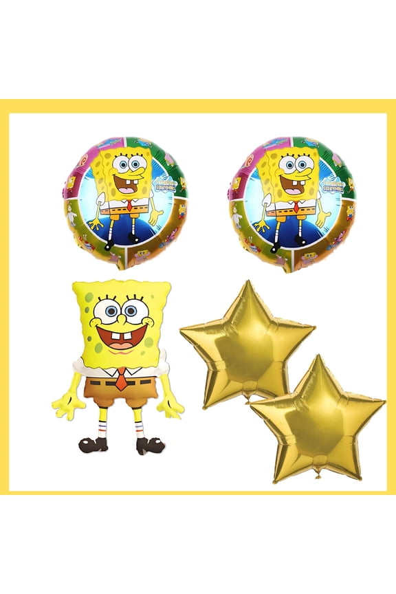 Balloon Bouquet SpongeBob SquarePants Birthday 5-Piece 32-Inch and 18-Inch