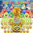 thumbnail image 1 of SpongeBob SquarePants Balloons Party Supplies 5th Decor Tableware Birthday Cake Topper Decorations Banner Backdrop, 1 of 7