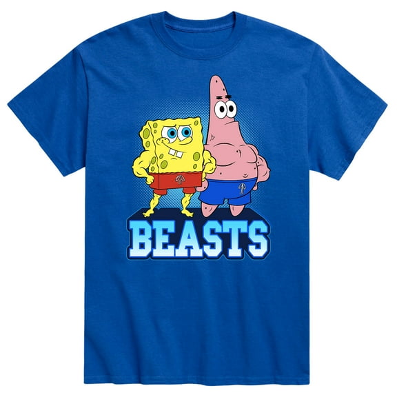 SpongeBob SquarePants - Beasts Buff Spongebob and Patrick - Men's Short Sleeve Graphic T-Shirt