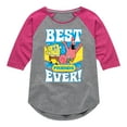 thumbnail image 1 of SpongeBob SquarePants - Best Friends Ever - Toddler & Youth Girls Raglan Graphic T-Shirt, 1 of 4