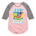 thumbnail image 1 of SpongeBob SquarePants - Best Friends Ever - Toddler & Youth Girls Raglan Graphic T-Shirt, 1 of 5