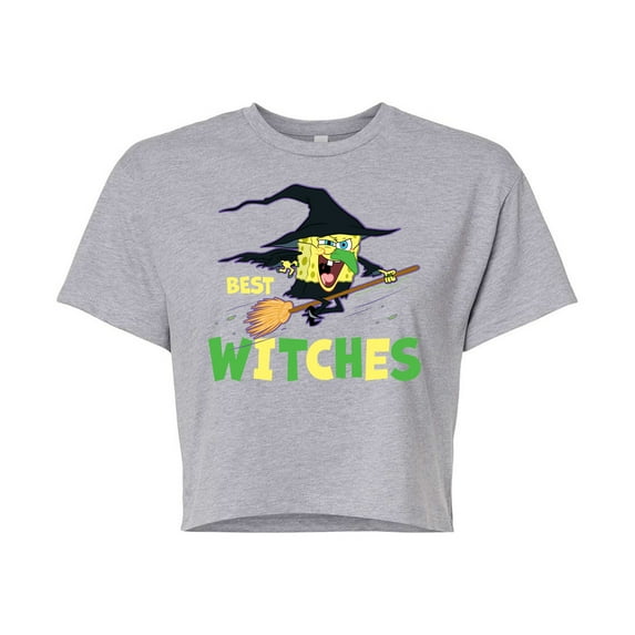 SpongeBob SquarePants - Best Witches - Juniors Cropped Cotton Blend T-Shirt