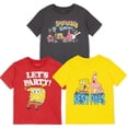 thumbnail image 1 of SpongeBob SquarePants Big Boys 3 Pack T-Shirts Toddler to Big Kid, 1 of 5