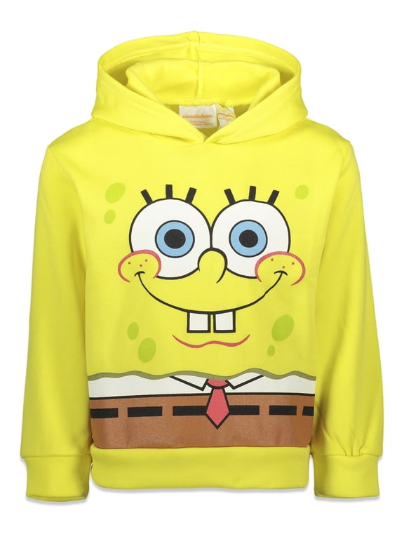 SpongeBob SquarePants Big Boys' Fleece Pullover Hoodie Yellow Body