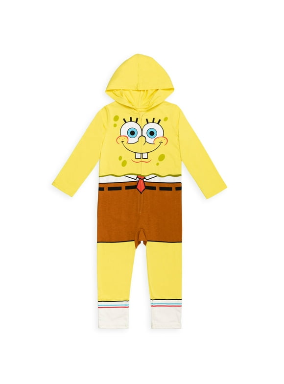 SpongeBob SquarePants Big Boys Zip Up Cosplay Costume Coverall Newborn to Big Kid