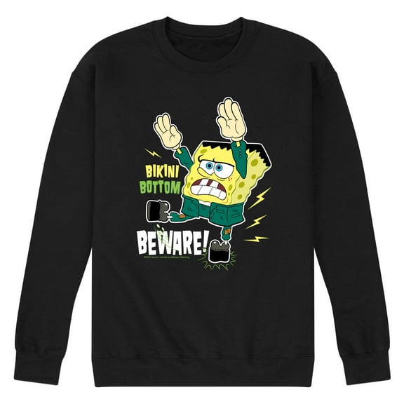SpongeBob SquarePants - Bikini Bottom Beware - Men's Crew Neck Fleece Pullover