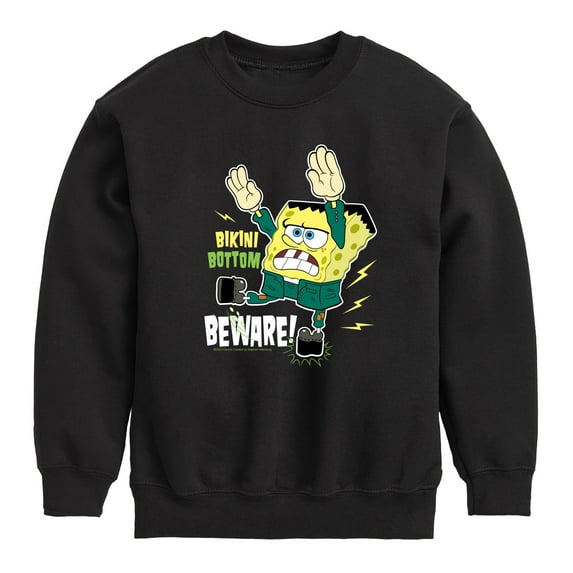 SpongeBob SquarePants - Bikini Bottom Beware - Toddler And Youth Crewneck Fleece Sweatshirt