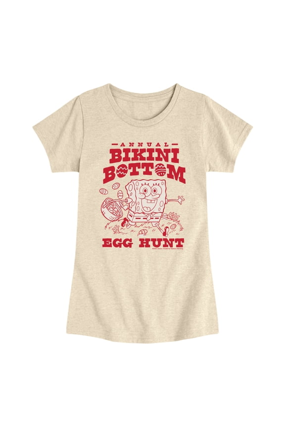 - Bikini Bottom Egg Hunt - Youth Girls Fitted Short Sleeve T-Shirt