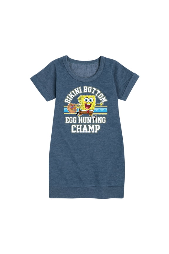- Bikini Bottom Egg Hunting Champ - Toddler And Youth Girls Fleece Dress
